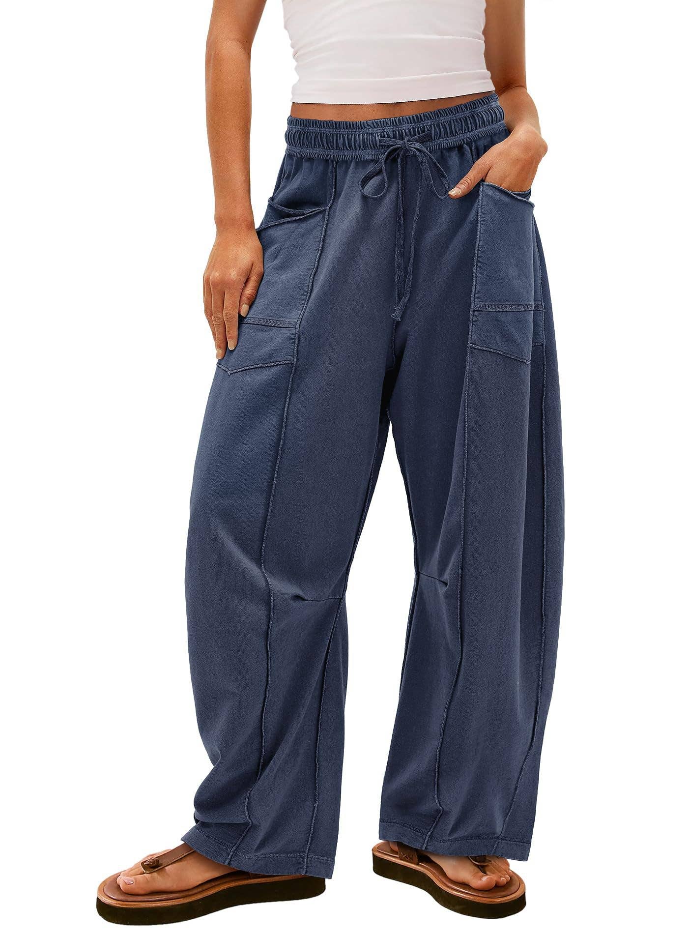 Lily Clothing - Wholesale Pants - Women's - Casual stretched-waist drawstring sweatpants4