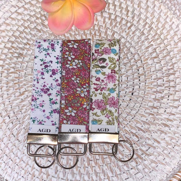 Handmade Key Fob for ID, Keys, Cell Phone - Limited Edition - Flowers for wholesale by Ann Gregory Designs LLC