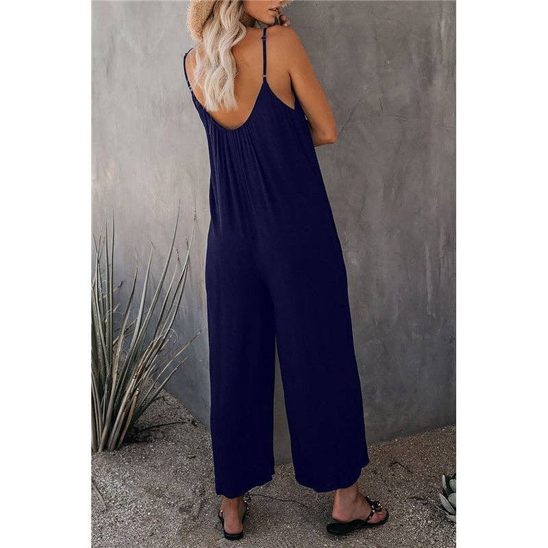 FurDecoration - Wholesale Jumpsuit - Women's - Wide-Leg Spaghetti Strap Loose-Fit Jumpsuit7