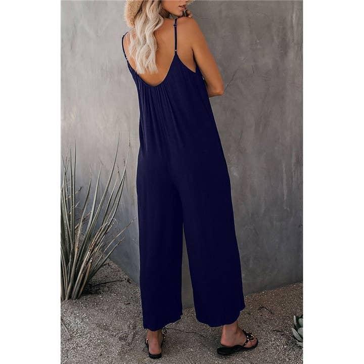 FurDecoration - Wholesale Jumpsuit - Women's - Wide-Leg Spaghetti Strap Loose-Fit Jumpsuit7