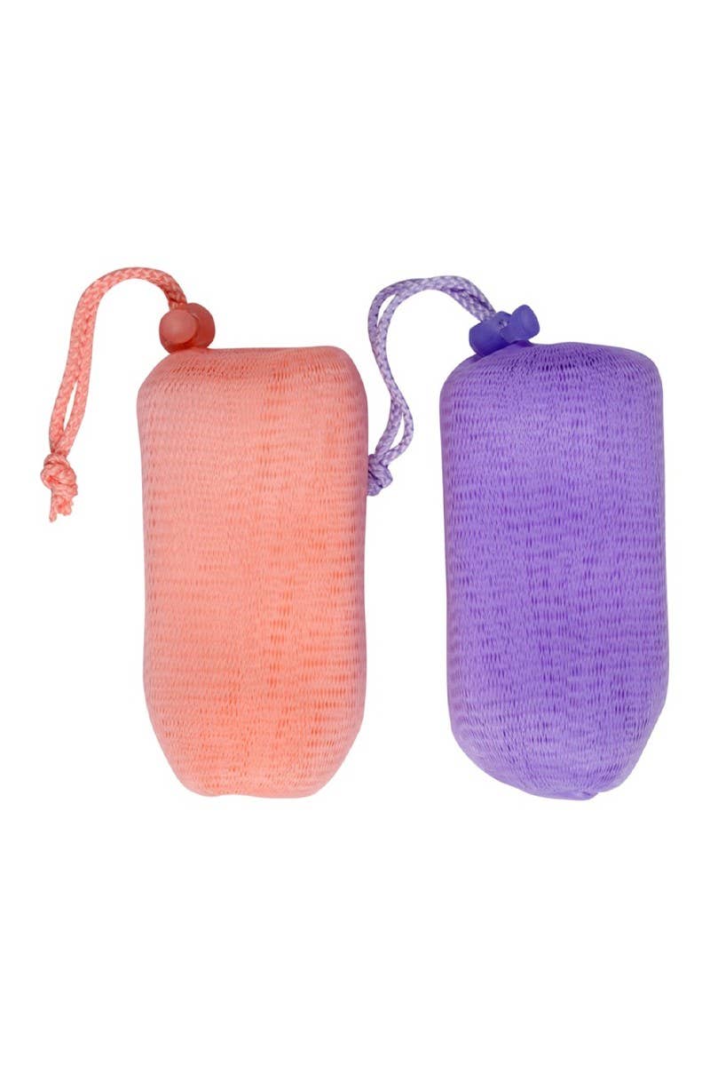 PINEAPPLE Beauty - Wholesale Bath Pouf/Sponge - CALA 69540 Peach/Lavender 2 pcs Soap Savers - 6set1