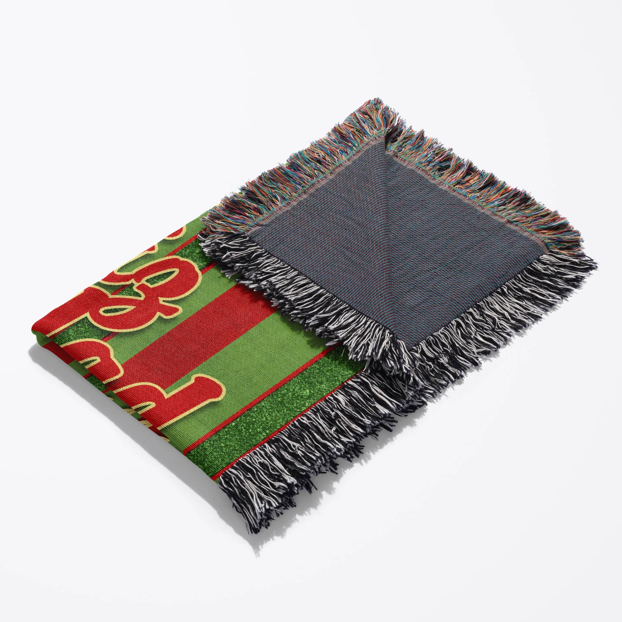 3dRose - Wholesale Throw Blanket - 3dRose, Feliz Navidad Spanish Festive Red and Green Striped Holiday Sprigs, Blanket3
