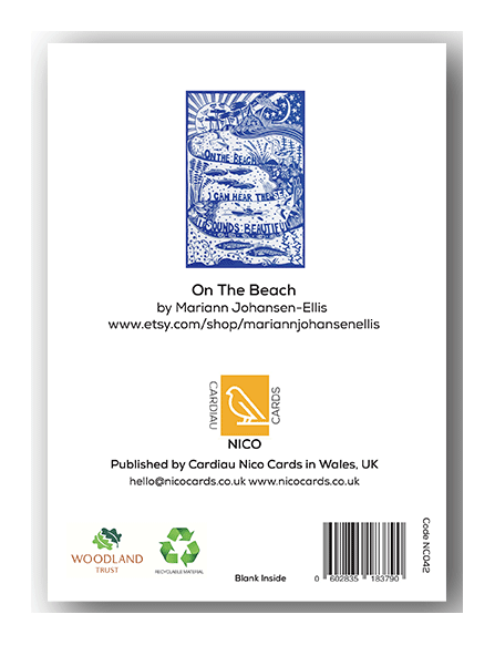 Cardiau Nico Cards – wholesale Everyday greeting card – NC042 On The Beach - Mariann Johansen-Ellis1