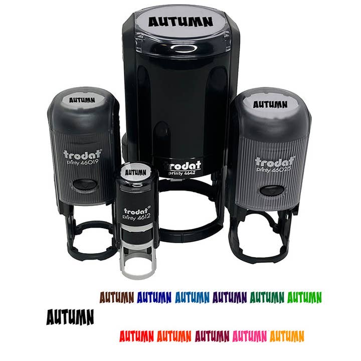 Tampon en caoutchouc à encrer avec texte amusant pour l'automne et l'automne, pour l'estampage, l'artisanat, les agendas pour la vente par Sniggle Sloth