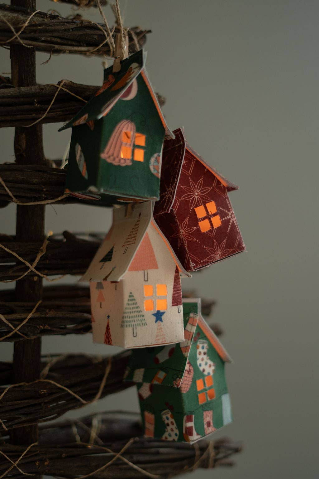 Gossling Organics - Wholesale Ornament - Holiday Fabric House Luminary8