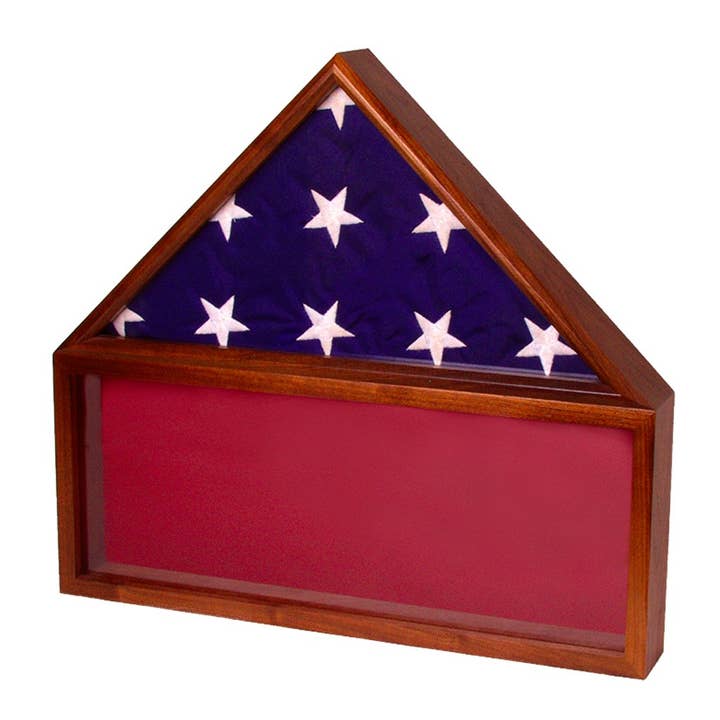 Flag Case with Shadow Box for wholesale by Big Sky Woodcrafters