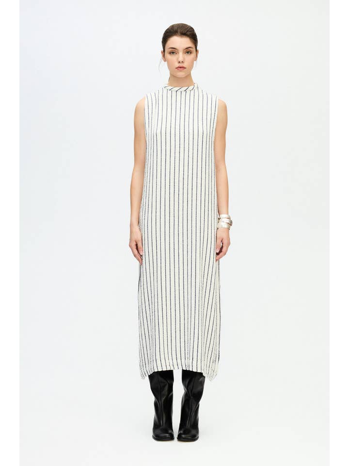 IKIKIZ ONLINE - Wholesale Dress - Women's - Striped Textured Dress
