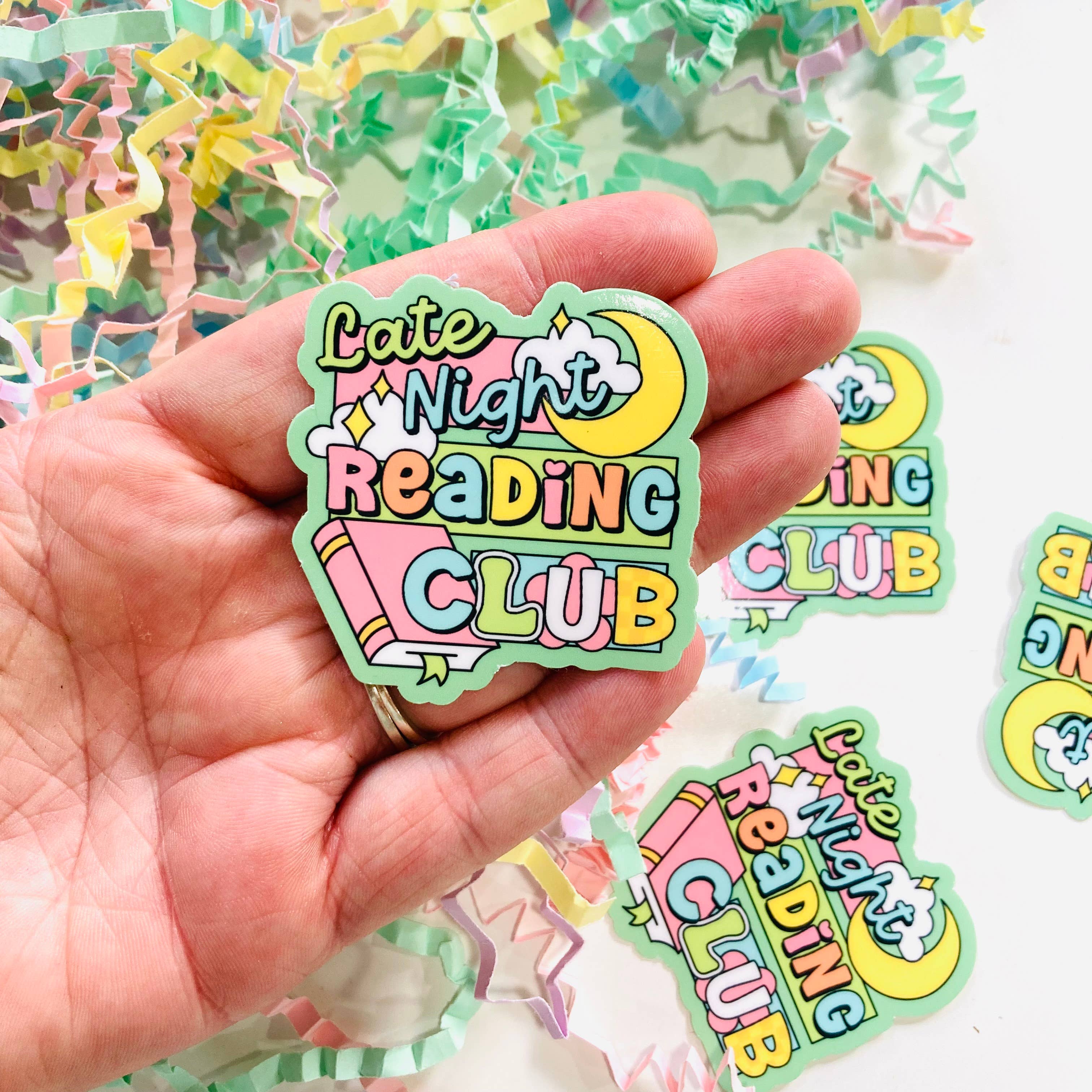 Chapter & Ink - Wholesale Sticker - Late Night Reading Club Die Cut sticker0