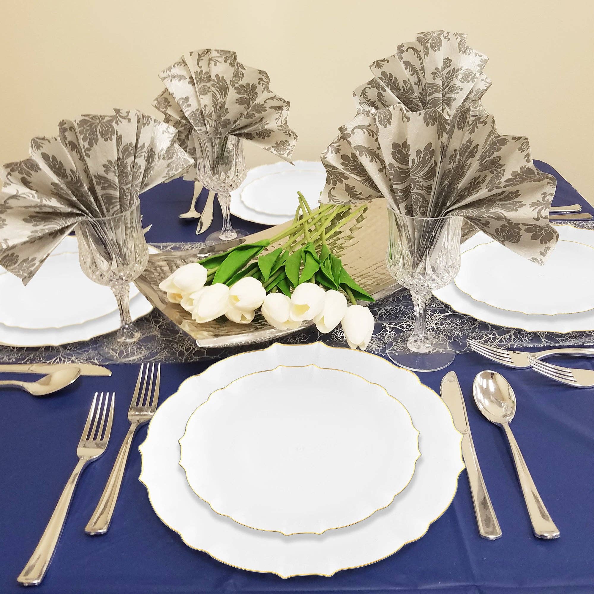 Smarty had a Party – Großhandel Einwegteller – 10,25" Klare Gold Lotus Plastik-Teller - 120 Stk.8