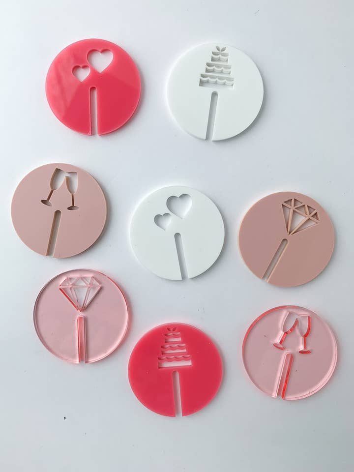 Bridal Shower Drink Markers, Bachelorette Drink Charms for wholesale by Leah E. Moss Designs