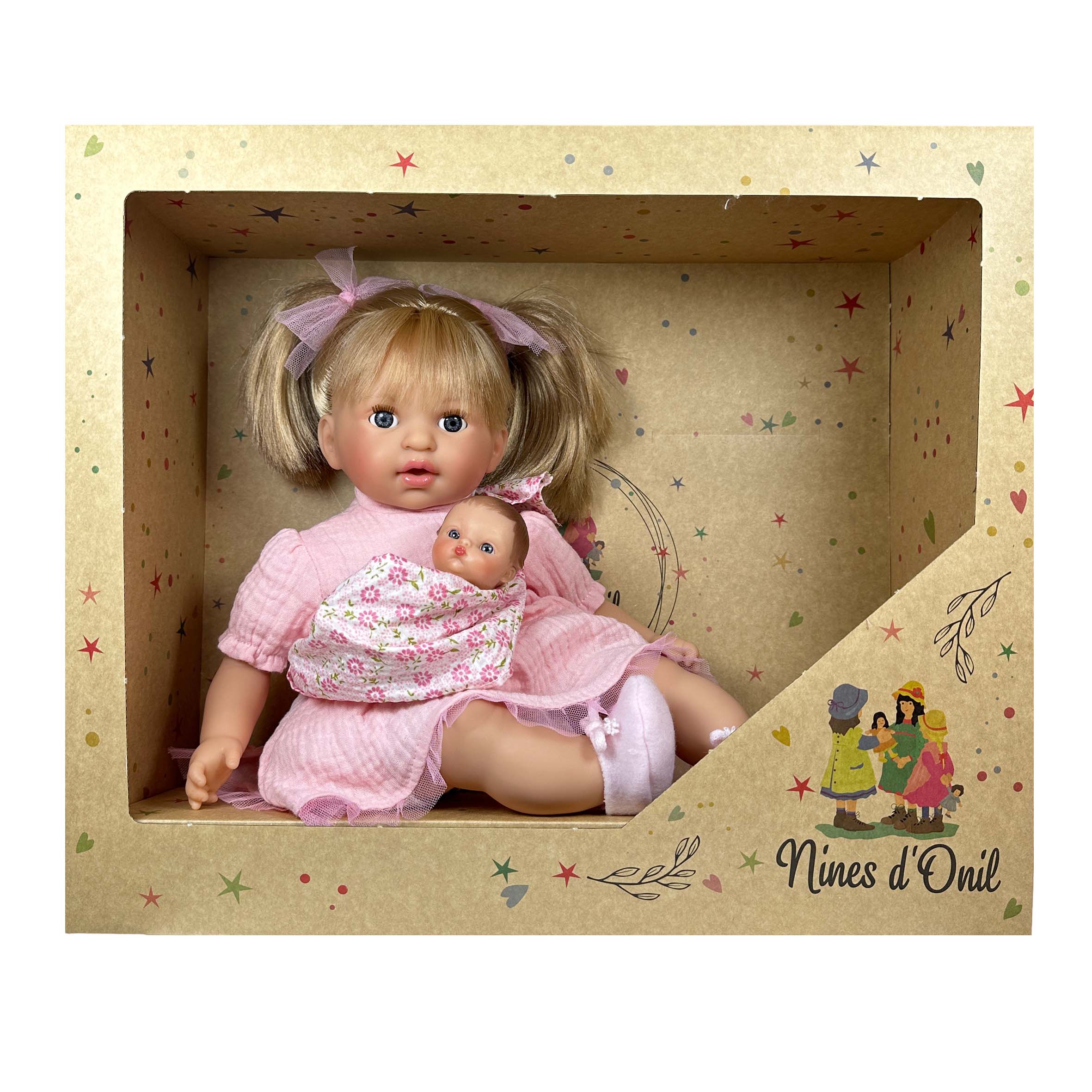 Nines Artesanals d'Onil Dolls - Wholesale Doll - Kids - ALEX DOLL WITH PINK BABY6
