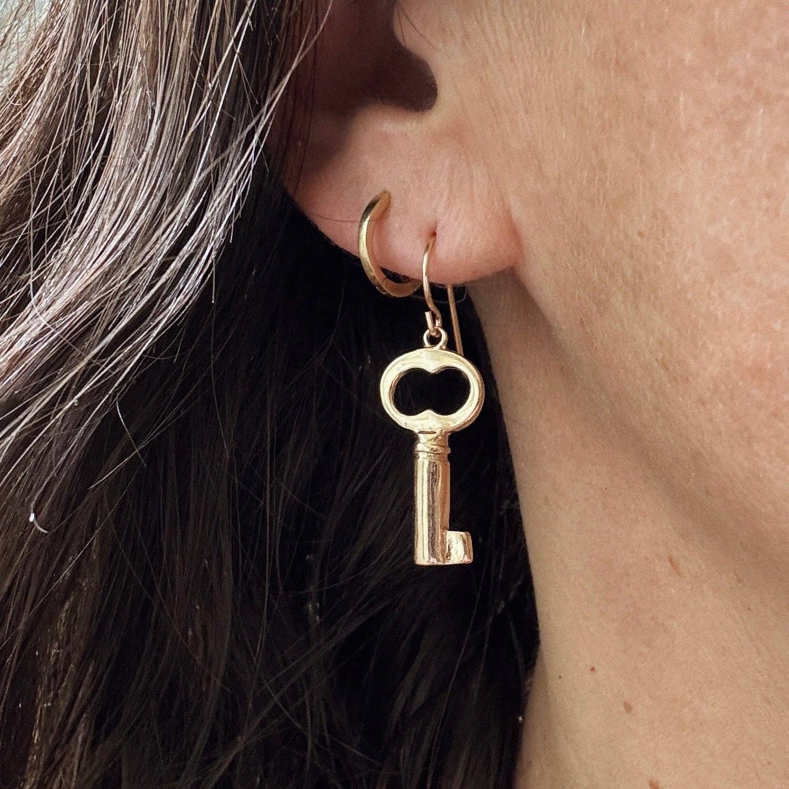 Mimosa Handcrafted - Vente Boucles d'oreilles pendantes - BOUCLES D'OREILLES CLÉS4