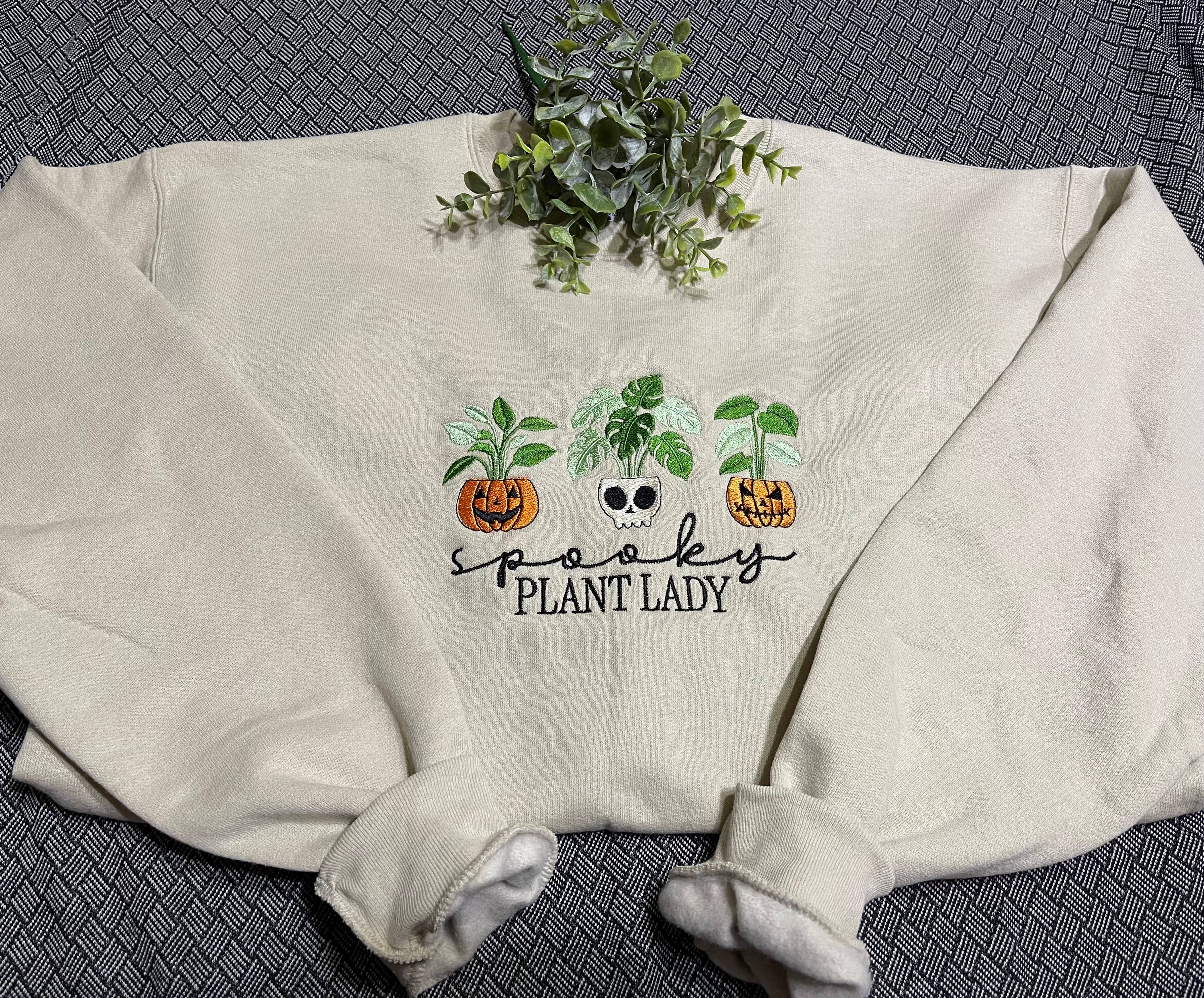 Basil & Burch – wholesale Sweatshirt – Women's – spooky plant lady embroidered crewneck. 1