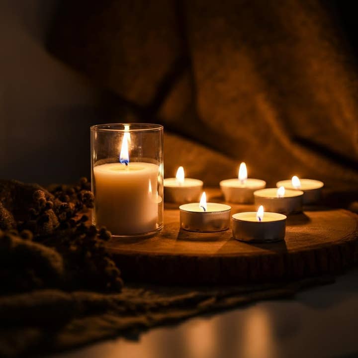 Lehadlik Ltd - Wholesale Tapered candle/candlestick - 50 Smokeless Unscented Tealight Tea Light Candles - White4