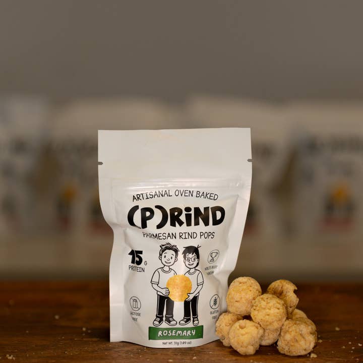 (P)rind, Co. - Wholesale Puffed snack - Rustic Rosemary Parm Pops Snack Pack