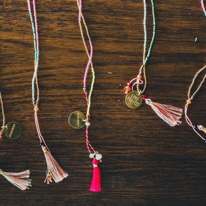 Love Is Project - Wholesale Beaded/Pearl Necklace - Bali UNITY Beaded Wrap/Necklace - Peach2