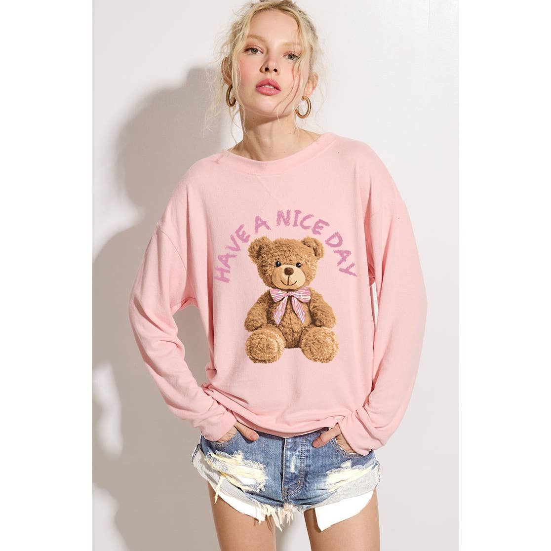 Phil Love - Wholesale Grafisch sweatshirt - Dames - Teddybeer Print Zachte Sweatshirts Losse Pasvorm Top10