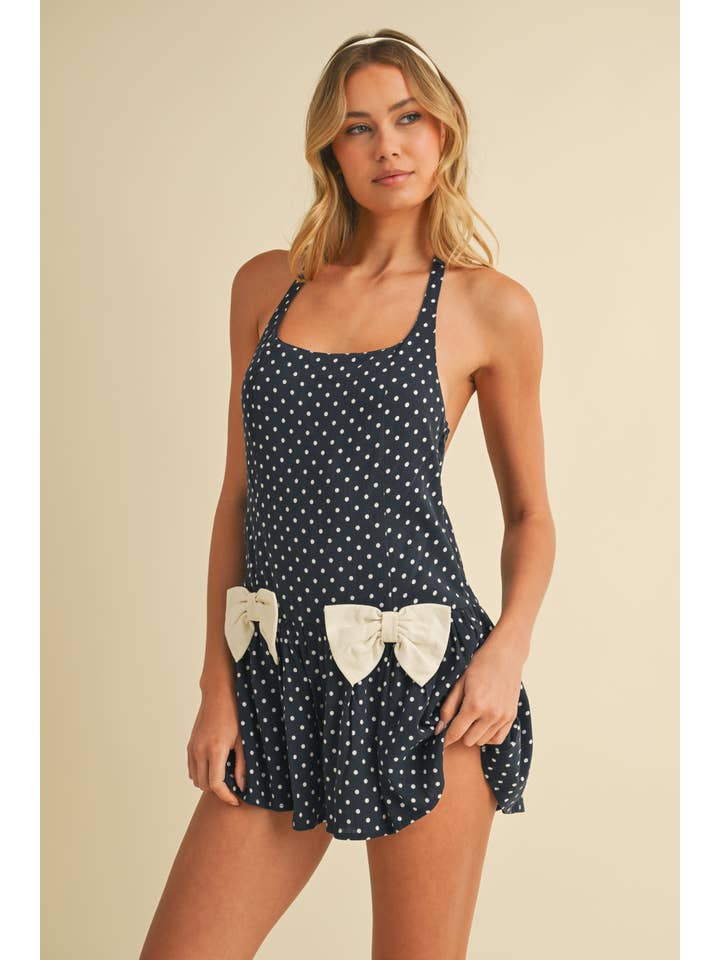 Klesis - Vente Combishort – femme - IR2204 COMBISHORT À POIS AVEC DÉTAILS NŒUD DEVANT28