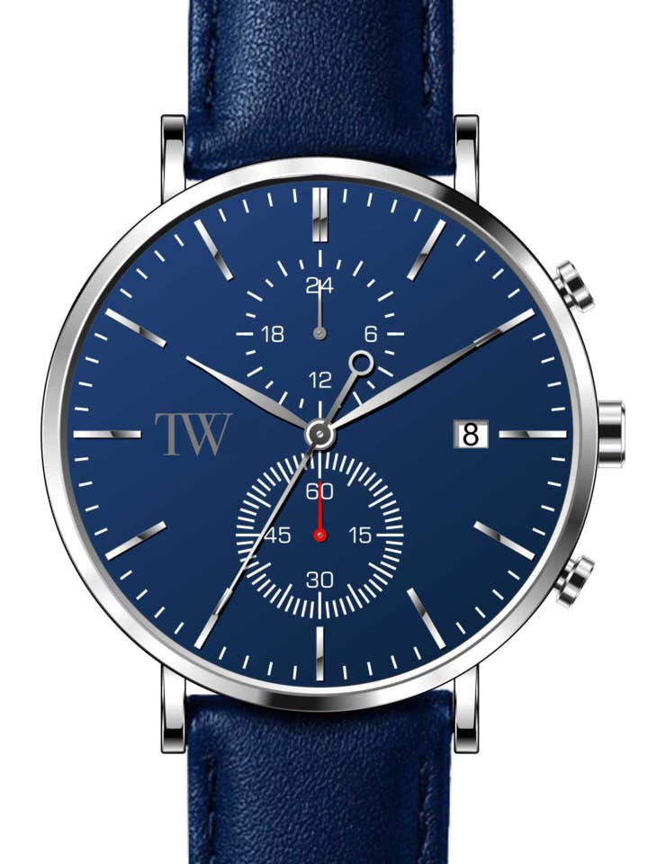 Relógio de pulso Deep Sea Blue Aurora com mostrador azul por atacado de TimeWise Watch Co.