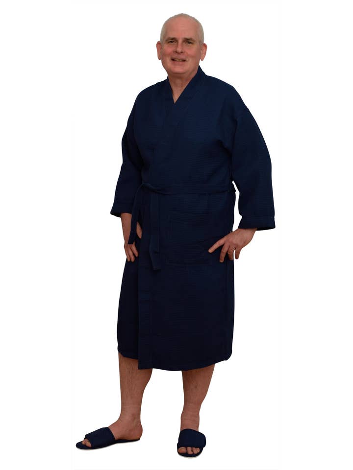 Alan Pendergrass Robes - Wholesale Robe - Unisex - Kimono Cotton/ Waffle Robe, 48", One Size Fits Most6