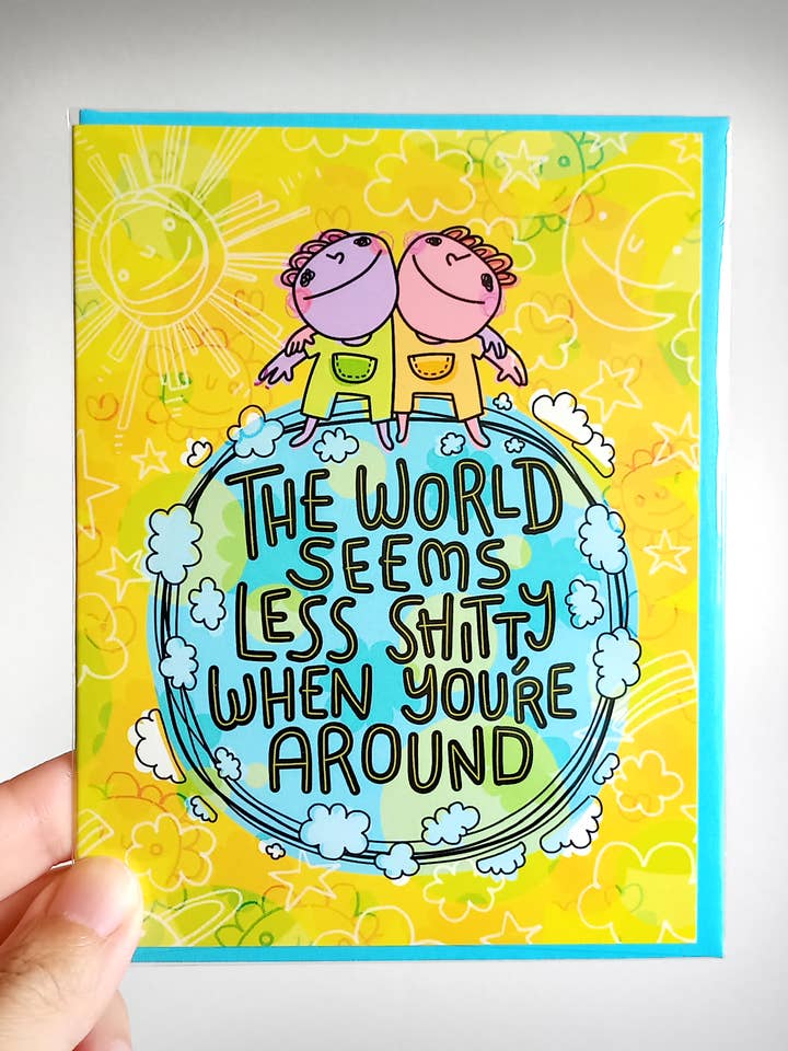 Grußkarte - Less Shitty für den Großhandel von Chika Ando Illustration