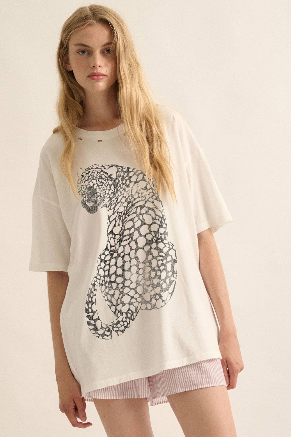 Promesa USA - Wholesale T-Shirt (Graphic) - Women's - Cheetah Mineral-Washed Oversized Graphic Tee12