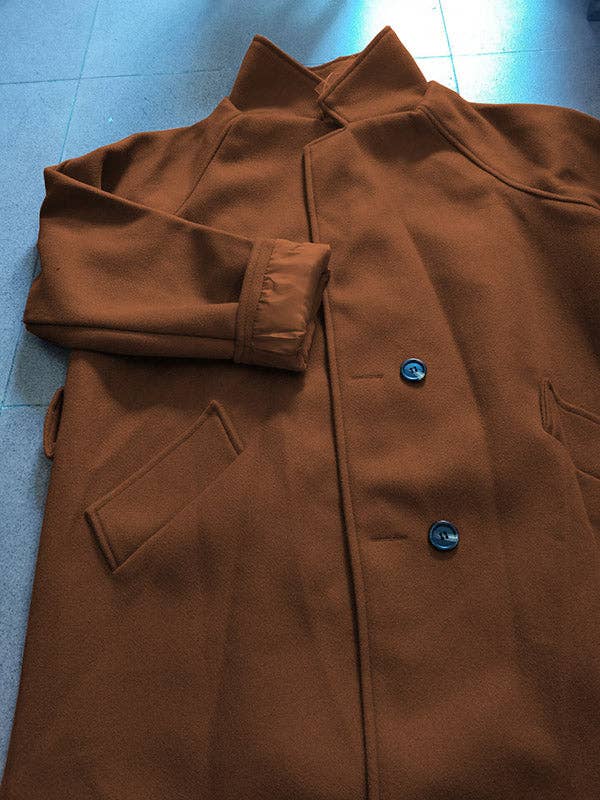 StyleGalX - Wholesale Coat - Women's - Urban Loose Solid Color Belted Woolen Coat7