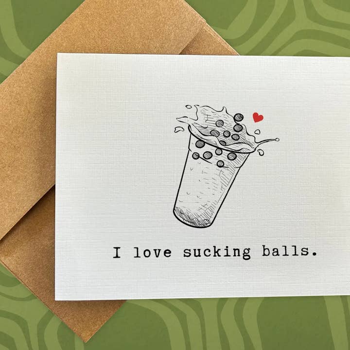 Boba Love – A2 Romantic Greeting Card for wholesale by Happy Turtle Greetings