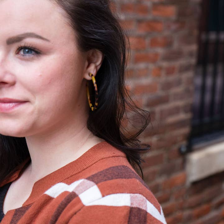 Spiffy & Splendid - Wholesale Hoop Earrings - Cameron Hoops - Tortoise // Jewelry, Earrings, Fall2