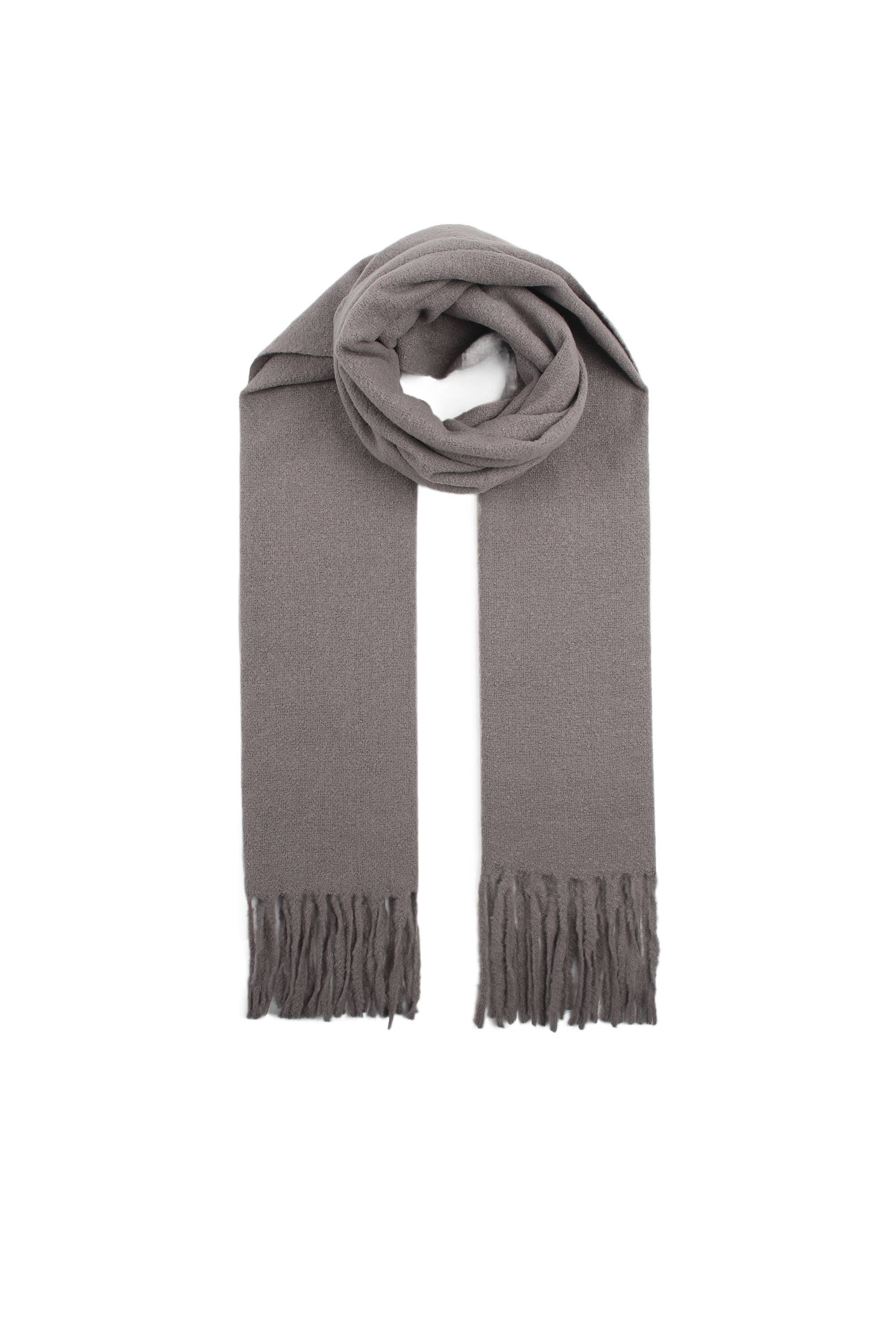 PHANIE MODE - Wholesale Scarf - Women's - E-09355 Women's plain scarf with fringes – Soft & elegant29