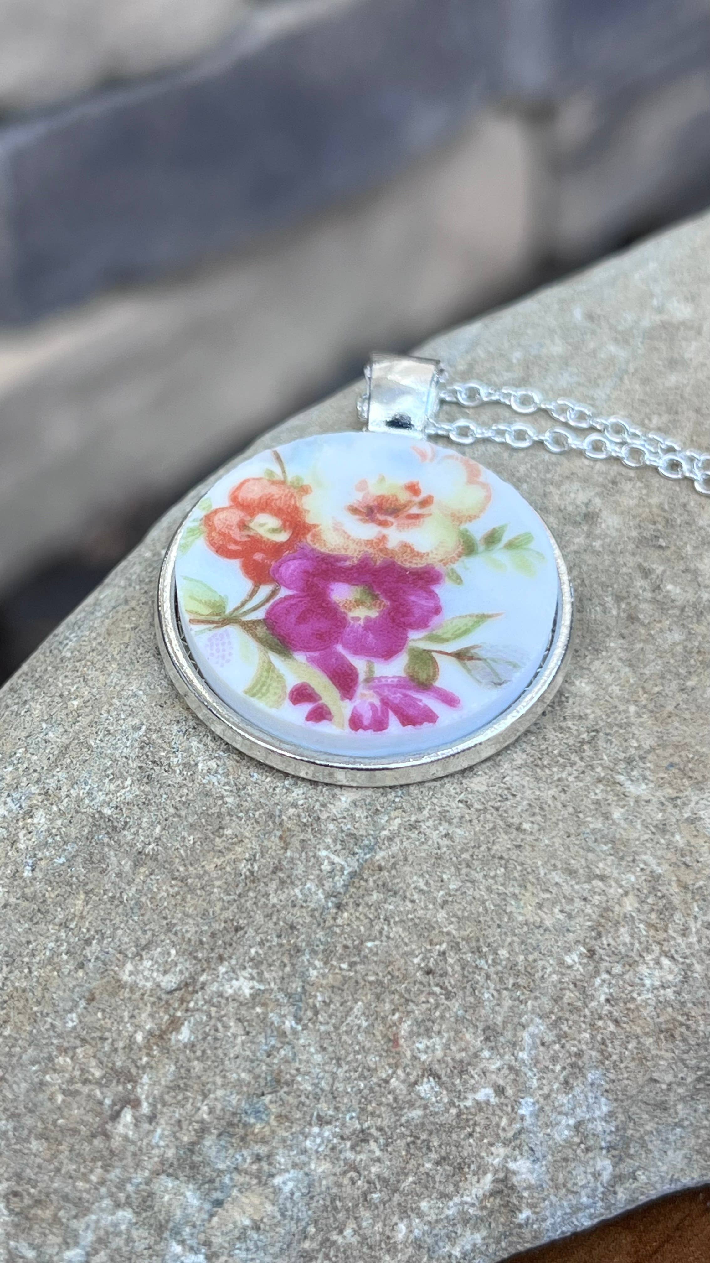 Soft Lavender - Wholesale Pendant/Charm Necklace - One of a Kind Pendant Necklace • Broken Plate Necklace6