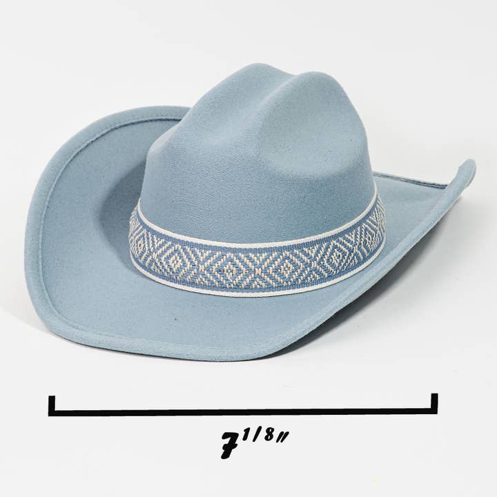 Collections by Fame Accessories - Wholesale Cowboy Hat - Women's - Western Braided Pattern Strap Cowboy Hat