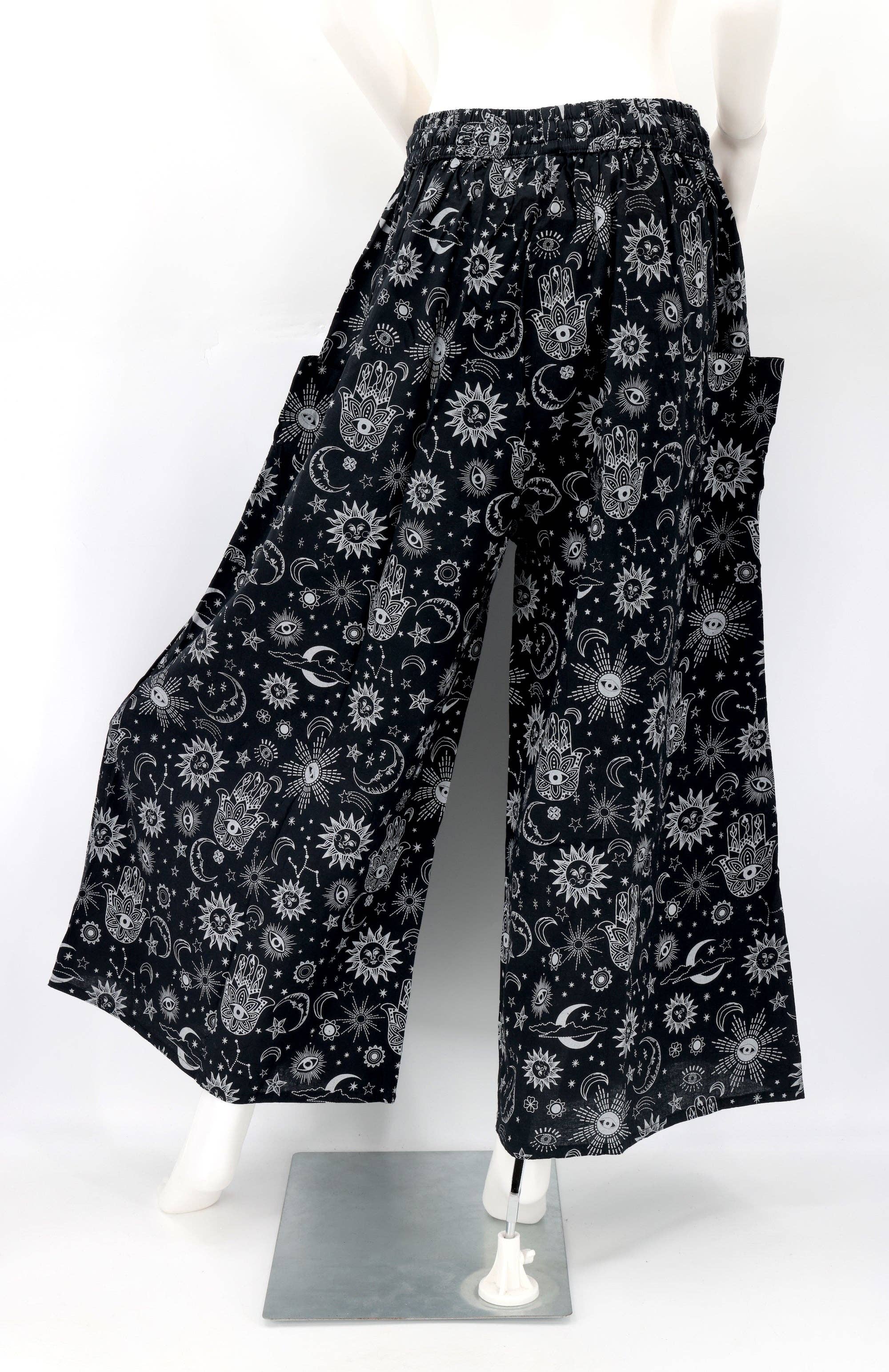 Himalaya Handmade - Wholesale Pants - Women's - Cotton Hippie Handmade Harem Celestial Print Wide Leg Bohemian Trousers8