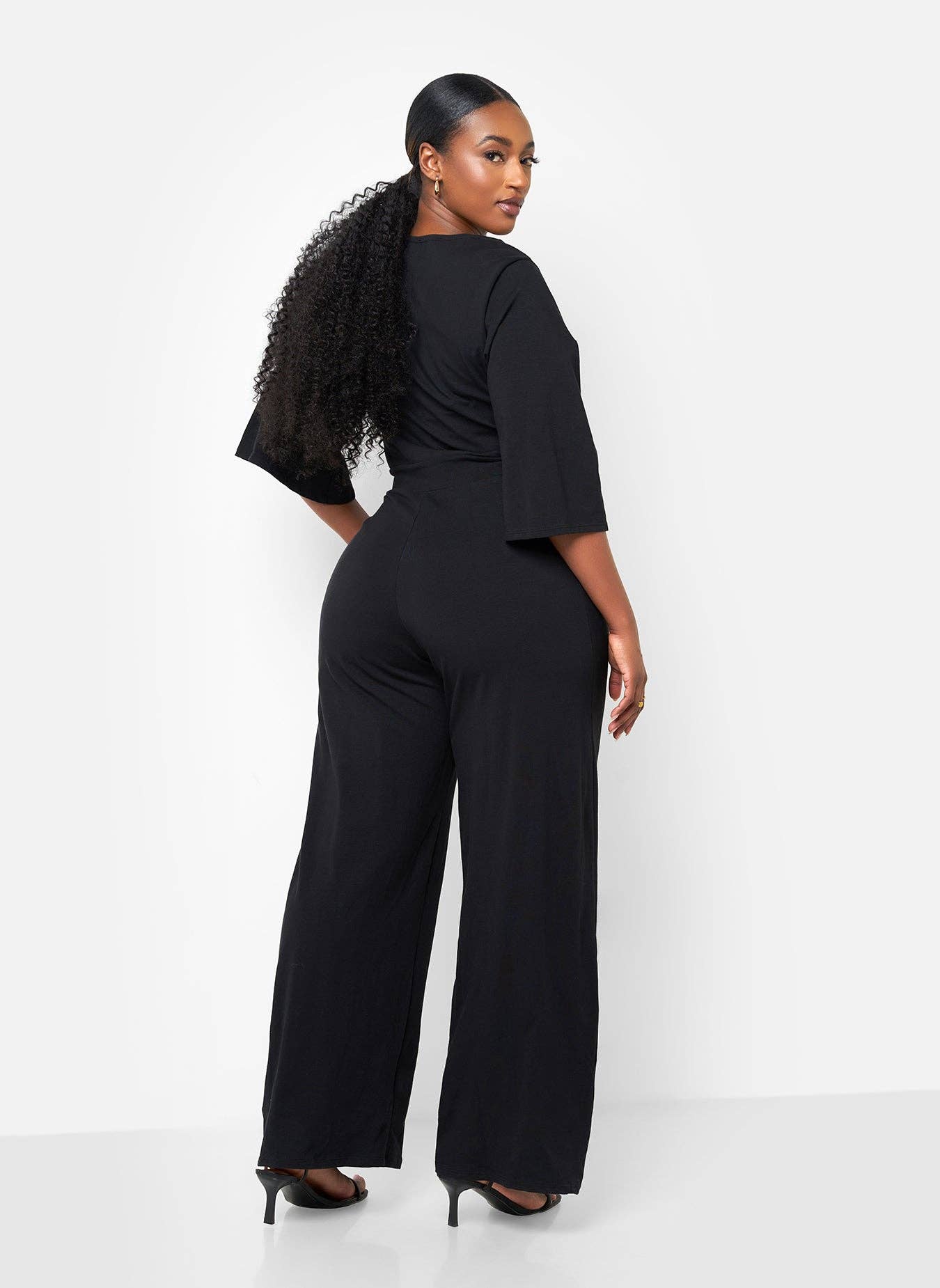 Karma Pleated Wide Leg Jumpsuit - Black for wholesale on Faire4