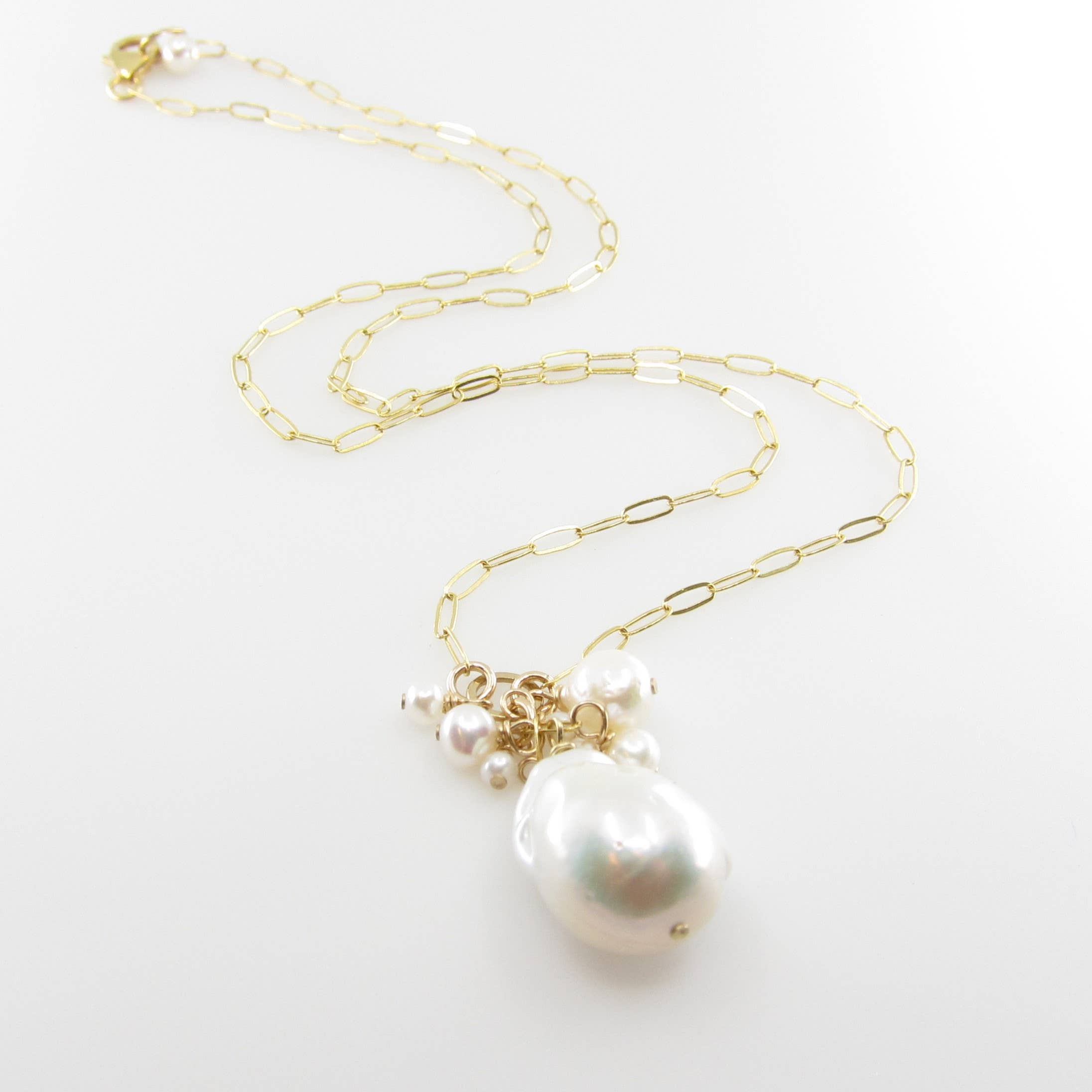 J. Mills Studio - Wholesale Pendant/Charm Necklace - Large Baroque Pearl Cluster Necklace4