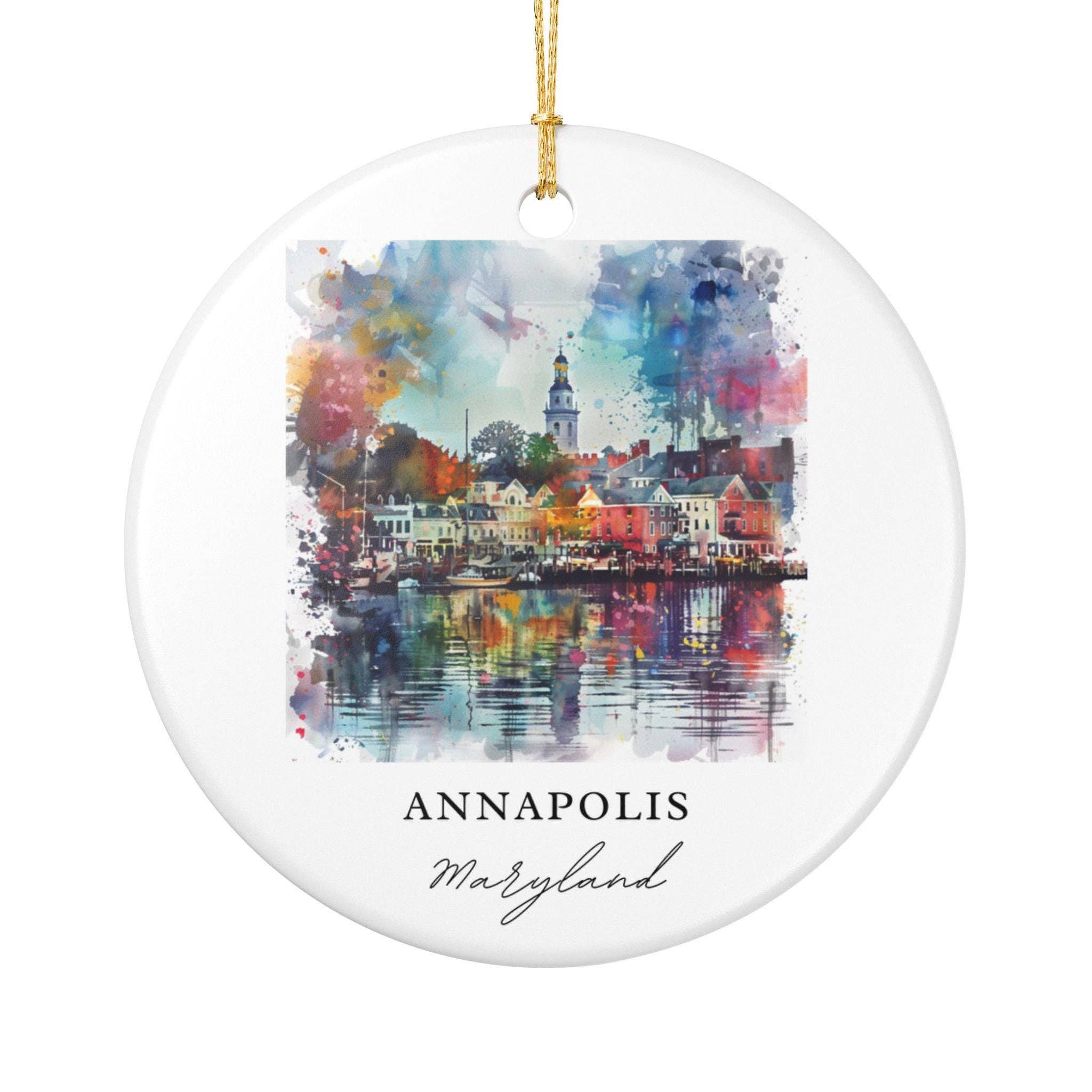 Premium Travel Art - Wholesale Ornament - Annapolis MD Ornament: Unique Annapolis Souvenir, Annapolis MD Xmas Decor, and Authentic Maryland Gift1