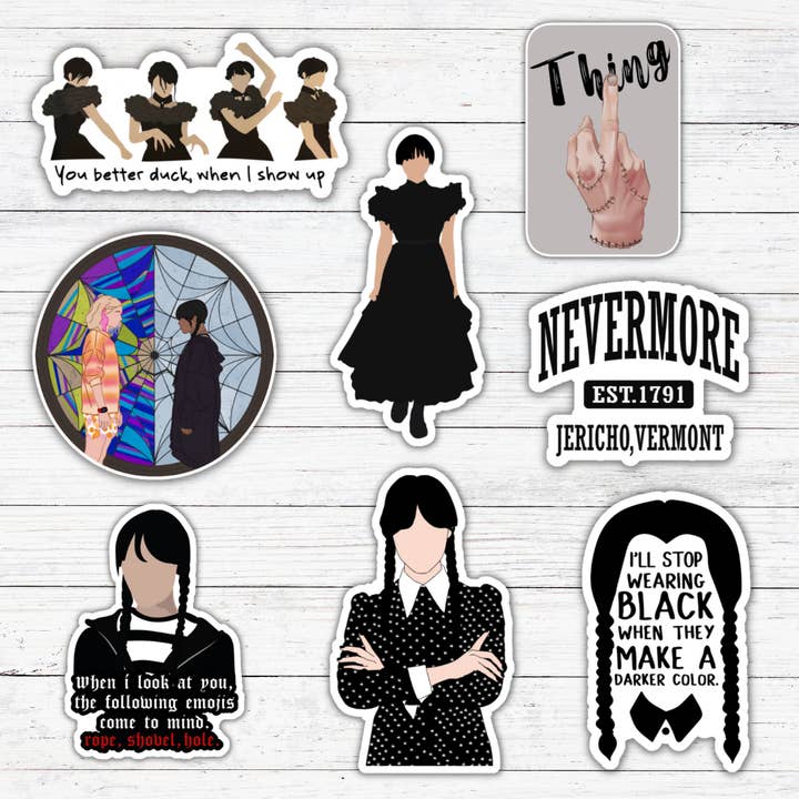 Oily Graphic Creations - Wholesale Sticker - Darker Color-Wednesday Addams Sticker/Magnet4