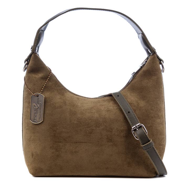 FIRENZE ARTEGIANI - Vendita all'ingrosso Tracolla - Donna - Atina borsa a tracolla in vera pelle scamosciata.1