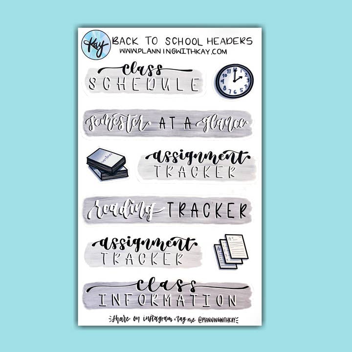 Intestazioni per il ritorno a scuola per la vendita all'ingrosso da parte di Planning With Kay