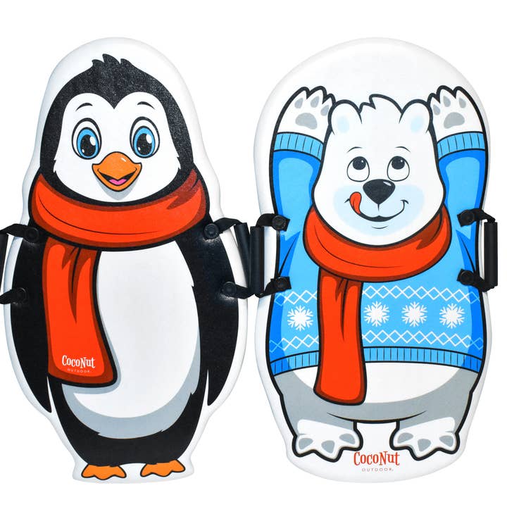 Coconut Outdoor – wholesale Sporting game – Child & baby – Foam Snow Sled 2 Pack - Penguin & Polar Bear