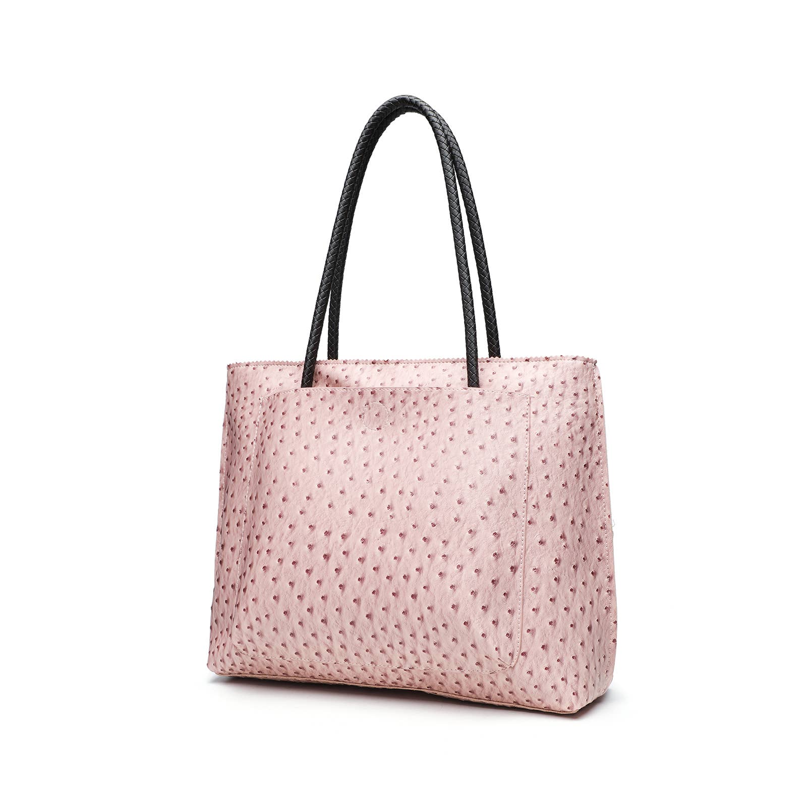 22 Tote - Wholesale Tote Bag - Women's - Deluxe Ostrich Tote Bag with Braided Handles & Multi-Pockets23