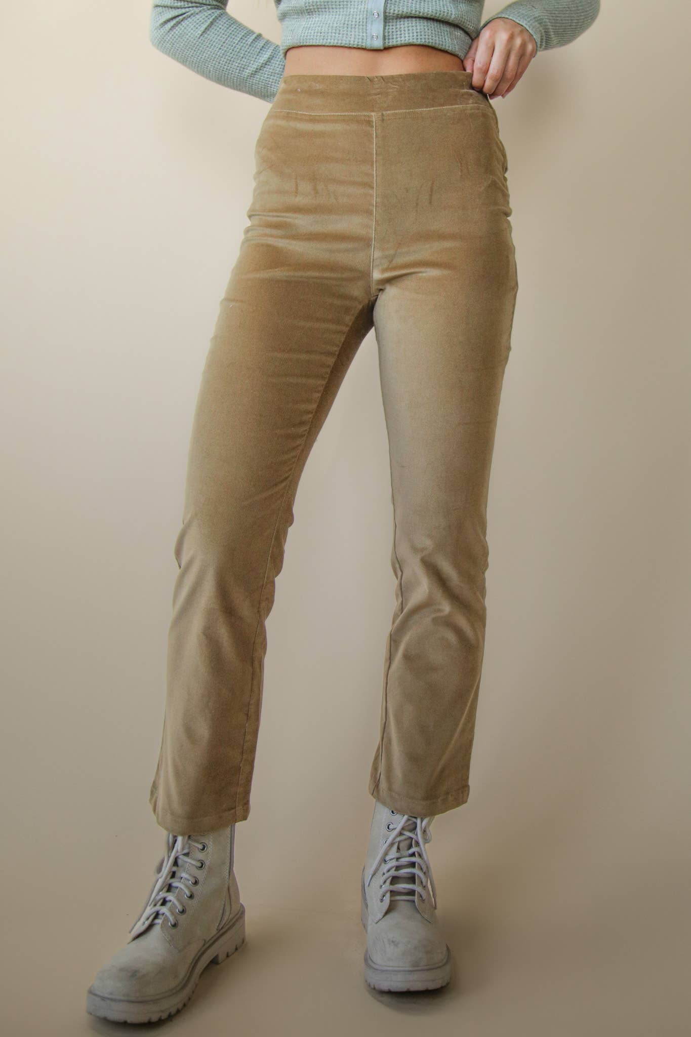 VERY J - Vente Pantalon – femme - NP70562-Pantalon en velours à coupe botte avec poches arrière6
