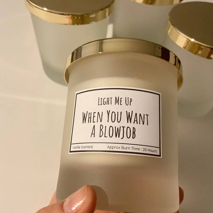 Light Me Up When You Want A Blowjob Candle / Funny Gifts/ Birthday Gifts/ Gifts For Him for wholesale by Giftieness