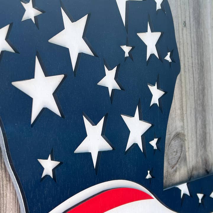 Geaux Magnolia - Wholesale Deurhanger - Louisiana Patriotic USA Deurhanger Amerikaanse vlag 4 juli2