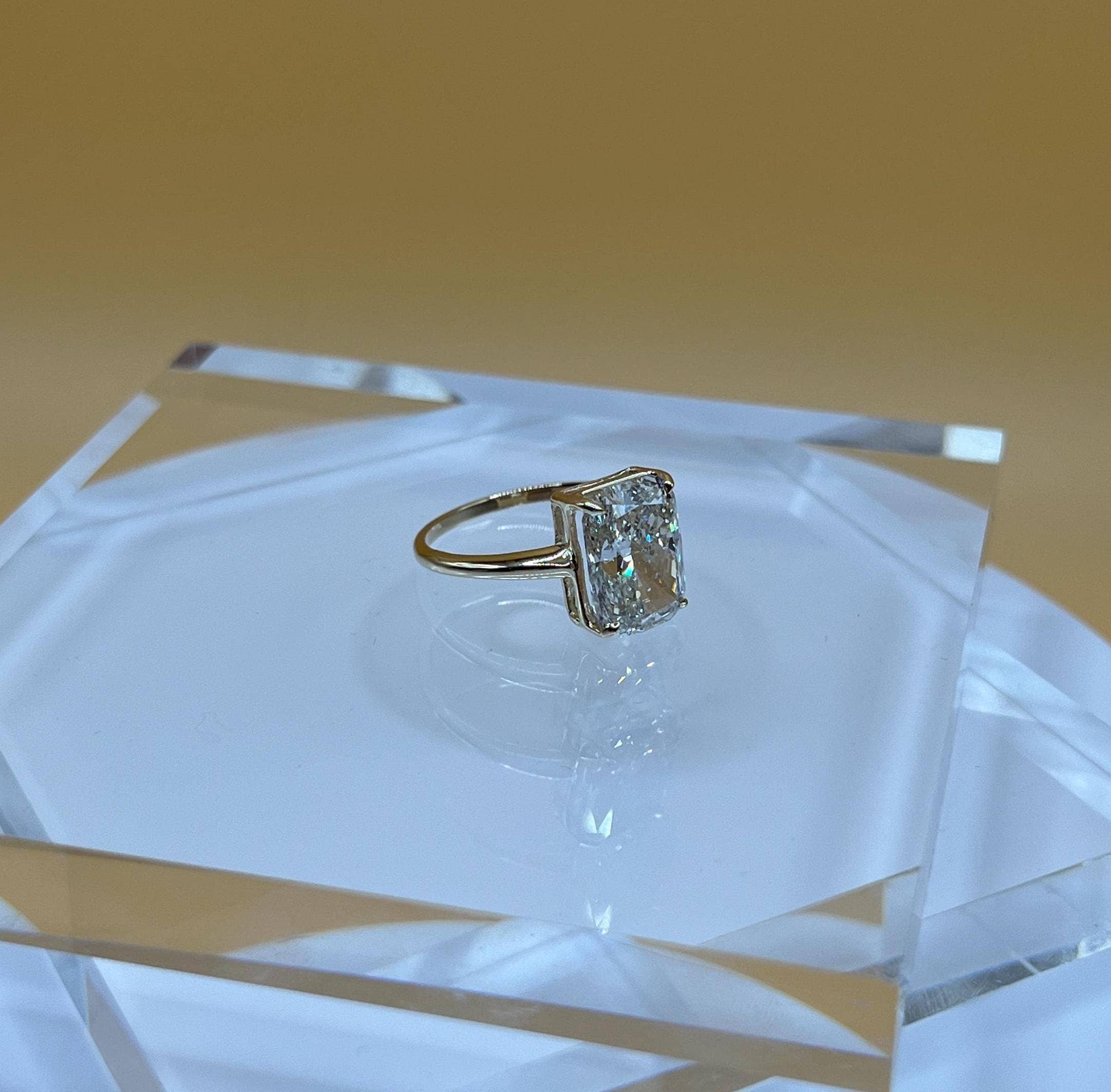 Elegant Jewels LLC - Wholesale Engagement Ring - 5 Ct Cushion Lab Grown Diamond Solitaire Ring, 14 K Gold
4