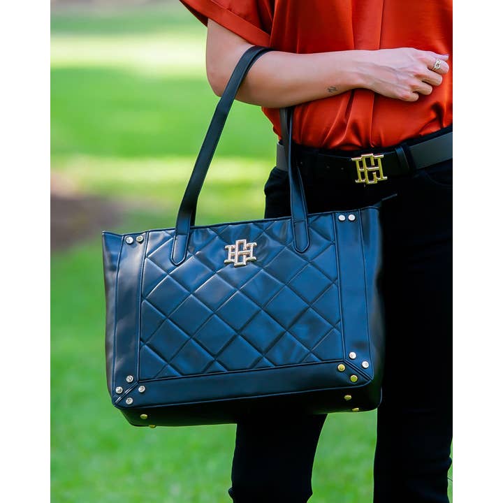 Caroline Hill - Wholesale Tote Bag - Women's - Sophie Zippered Tote Black LD1