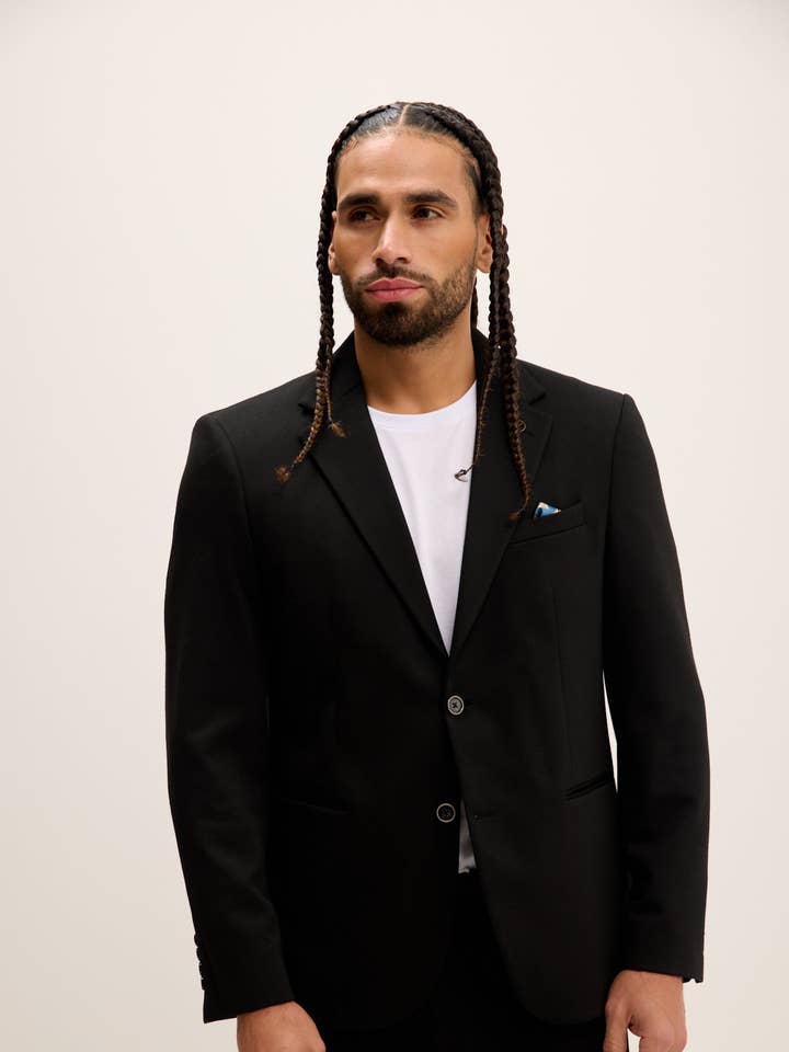 Men's Classic Fit Blazer - Black for wholesale by Ron Tomson