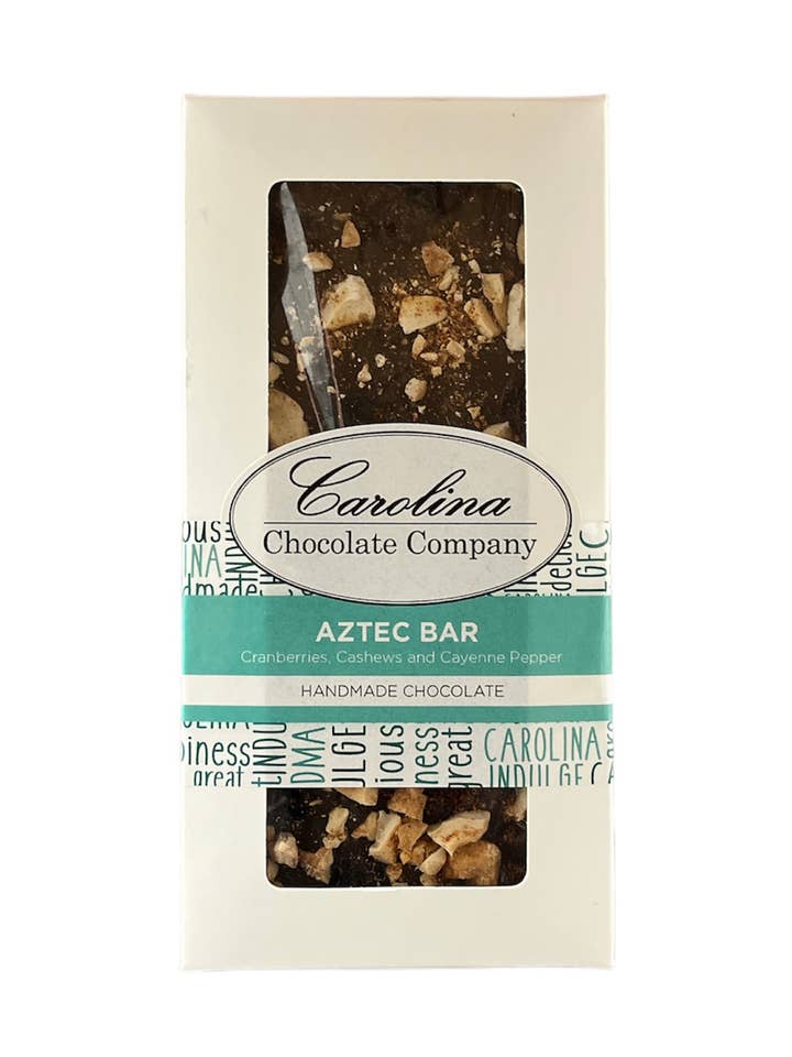 Aztec Bar (Cashews, Cranberries, Cayenne Pepper) for wholesale by Carolina Chocolate Company