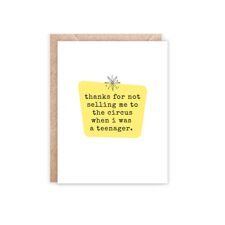Merci de ne pas m'avoir vendu la carte de vœux du cirque. pour la vente par Jolly Rae