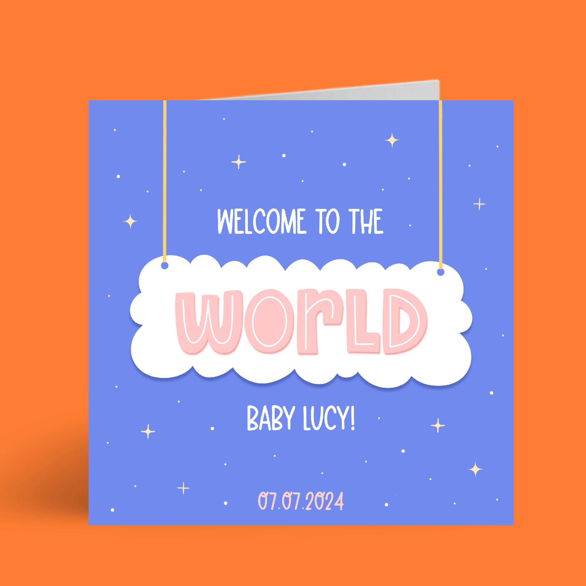 Coffee and a Catfish - Wholesale Baby Card - Welcome To The World' Personalised Baby Girl Card0